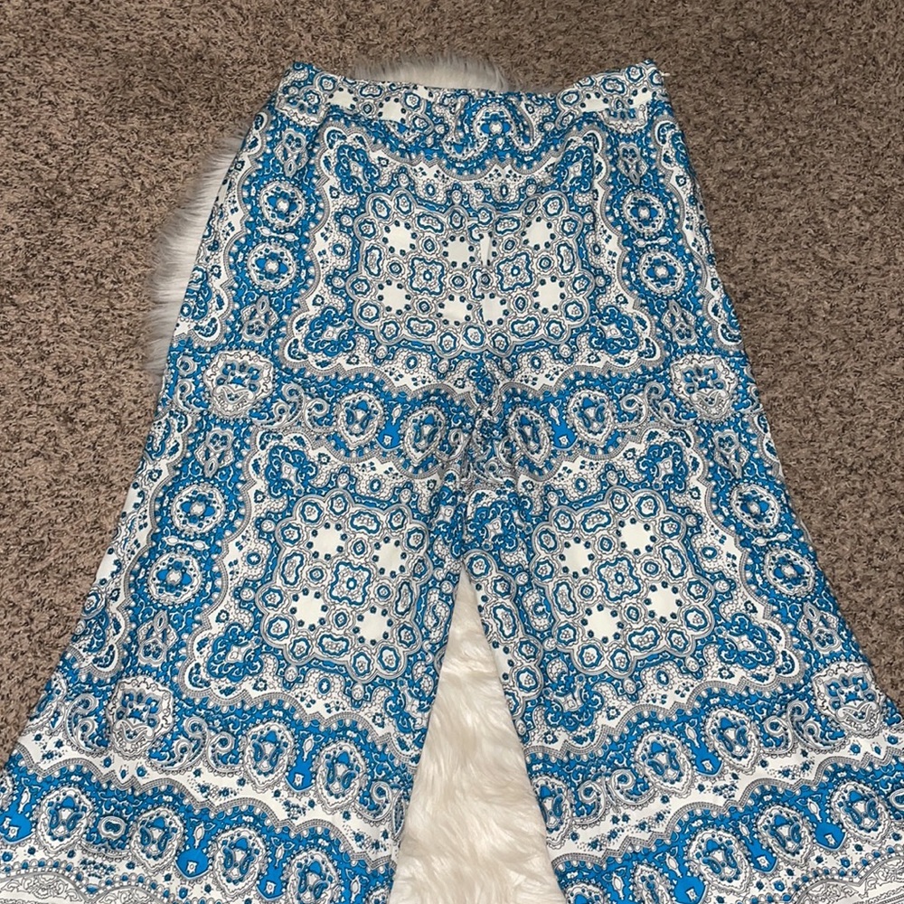 Feather Bone by Anthropologie Paisley Print Wide Leg Ankle Pants - Picture 5 of 10